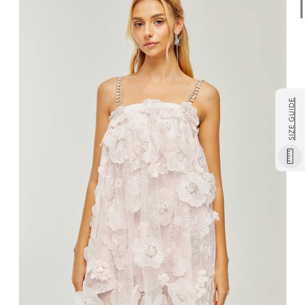 Valérie crystal-embellished floral mini dress